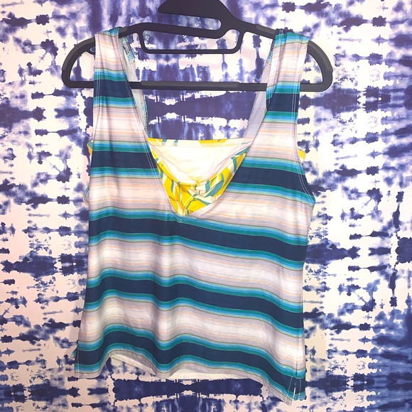 2 in 1 Tankini Top NWT Palms and Yellow - Picture 8 of 13